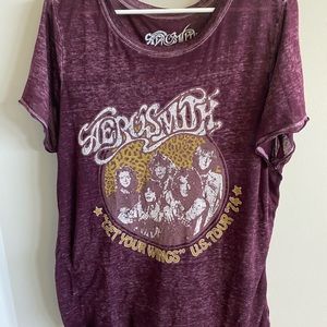 Burgundy Aerosmith Graphic Tee - Torrid Sz 2
